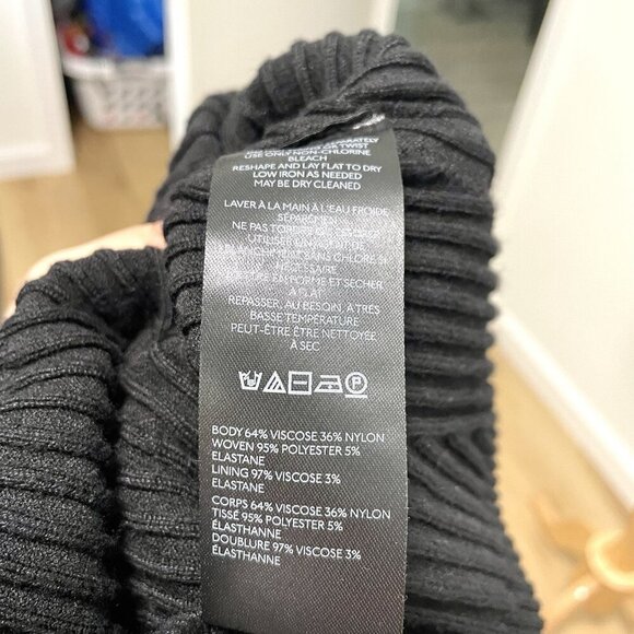 Anthropologie Maeve Satin Cuff Ribbed Polo Sweater Punk Goth Black size Small - Picture 10 of 10